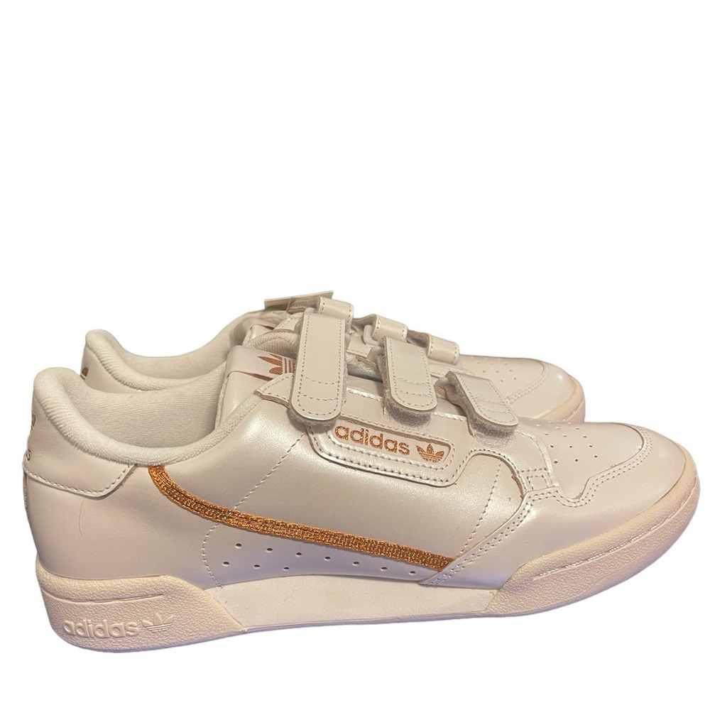 Adidas Women's Continental 80 Velcro Strap Leather Orchid Tint Retro Sneaker 10